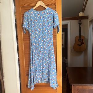 Faithfull the Brand Blue Floral Dress